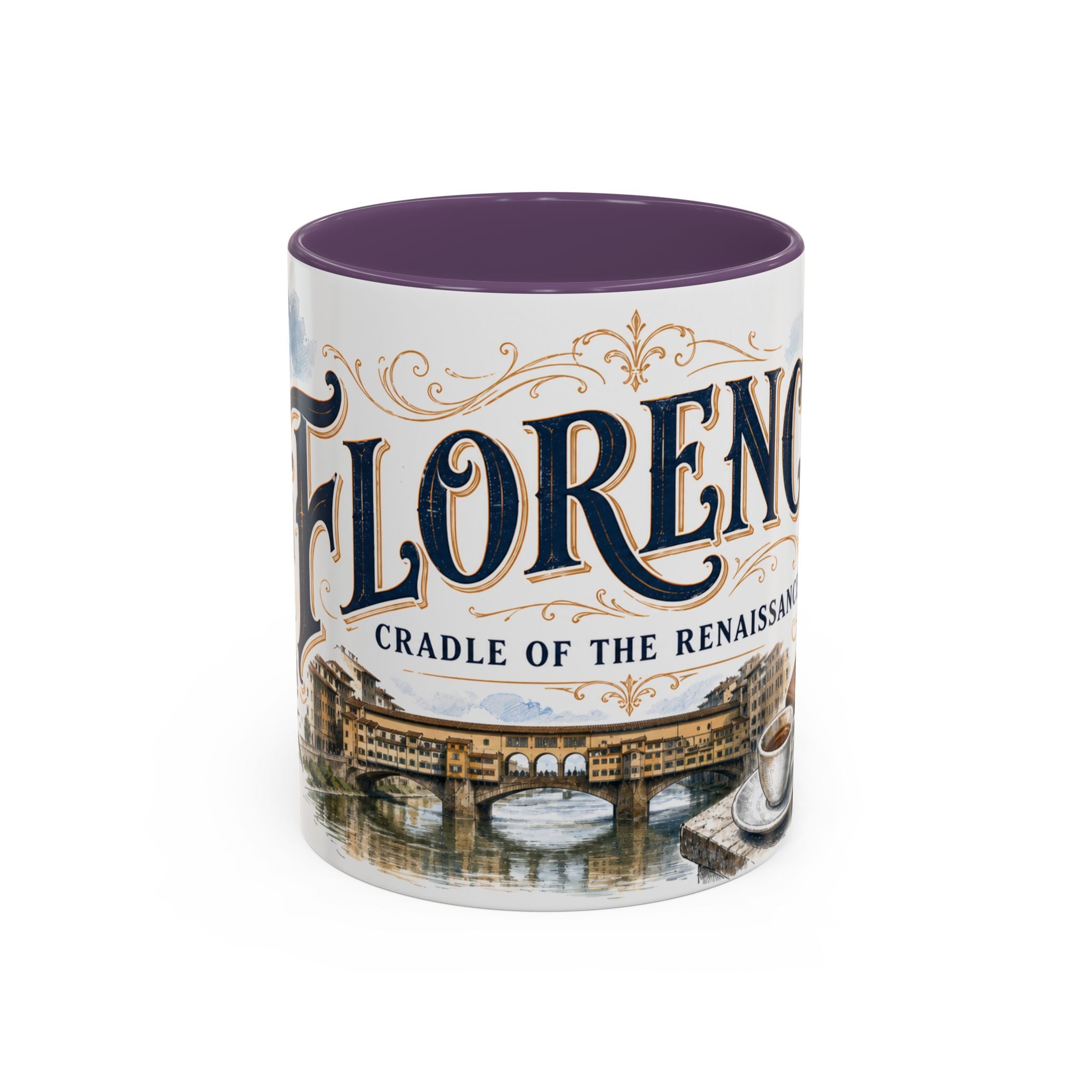 Florence Coffee Mug | Italy Travel Souvenir | Vintage Illustrated City Gift | 11 oz 15 oz Accent Mug
