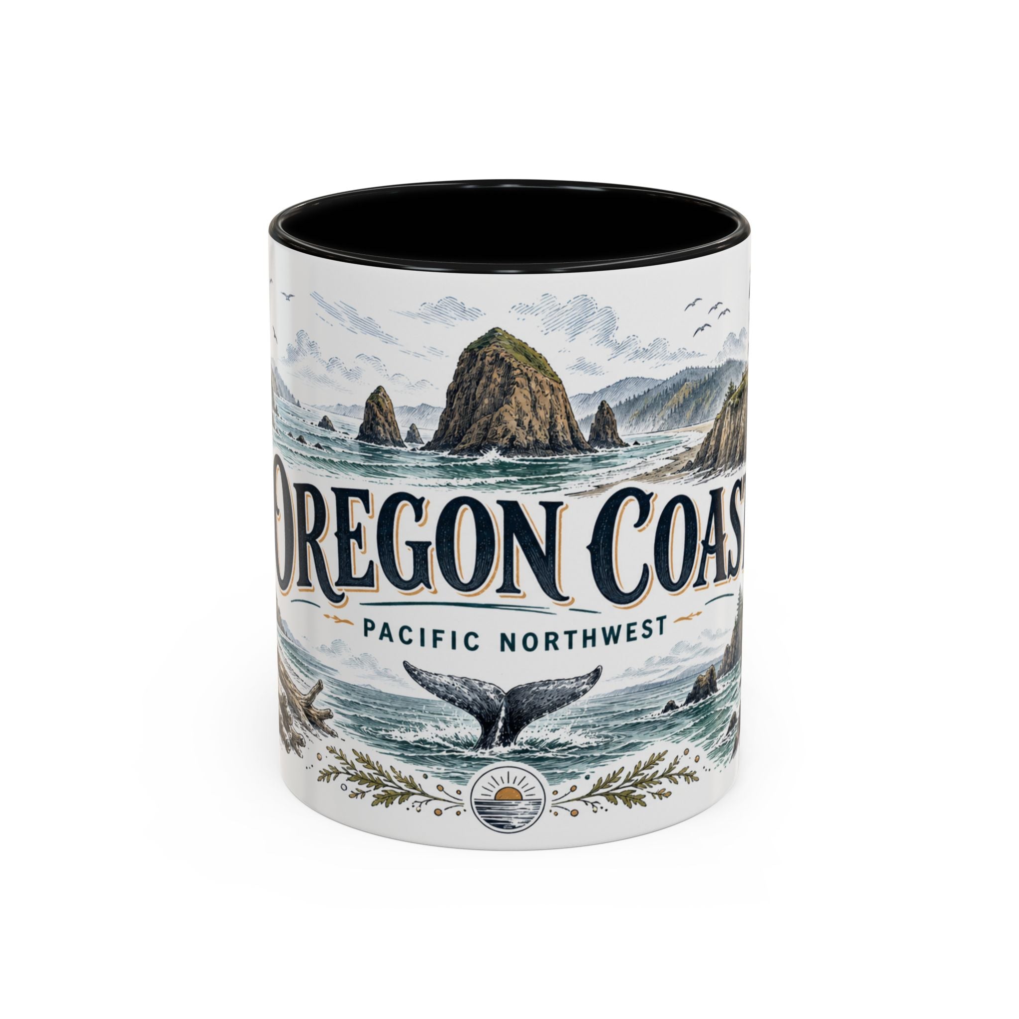 Oregon Coast Mug, Pacific Northwest Travel Souvenir, Bucket List Gift, Accent Ceramic Coffee Mug 11oz 15oz