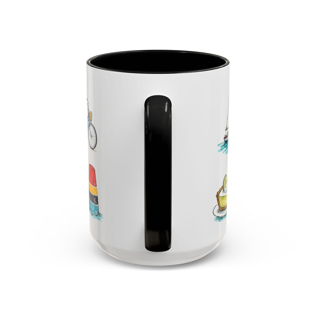 Key West Illustrated Travel Mug | City Souvenir Accent Coffee Mug | 11oz 15oz Ceramic Cup