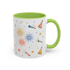 New Year Midnight Mug | Candle Firework Watercolor Party Gift | Accent Cup 11oz 15oz