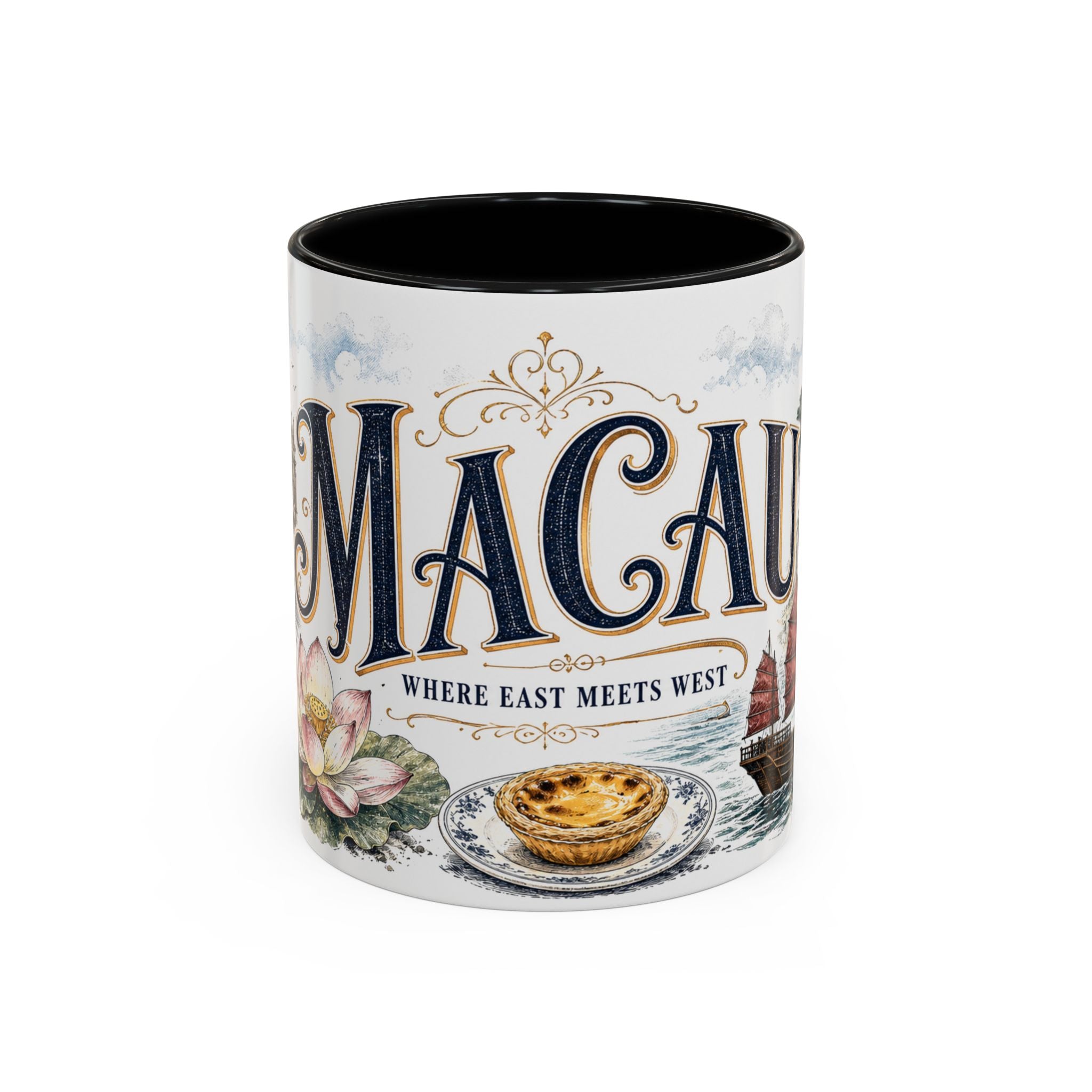 Macau Coffee Mug | Macau Travel Souvenir | Vintage Illustrated City Gift | 11 oz 15 oz Accent Mug
