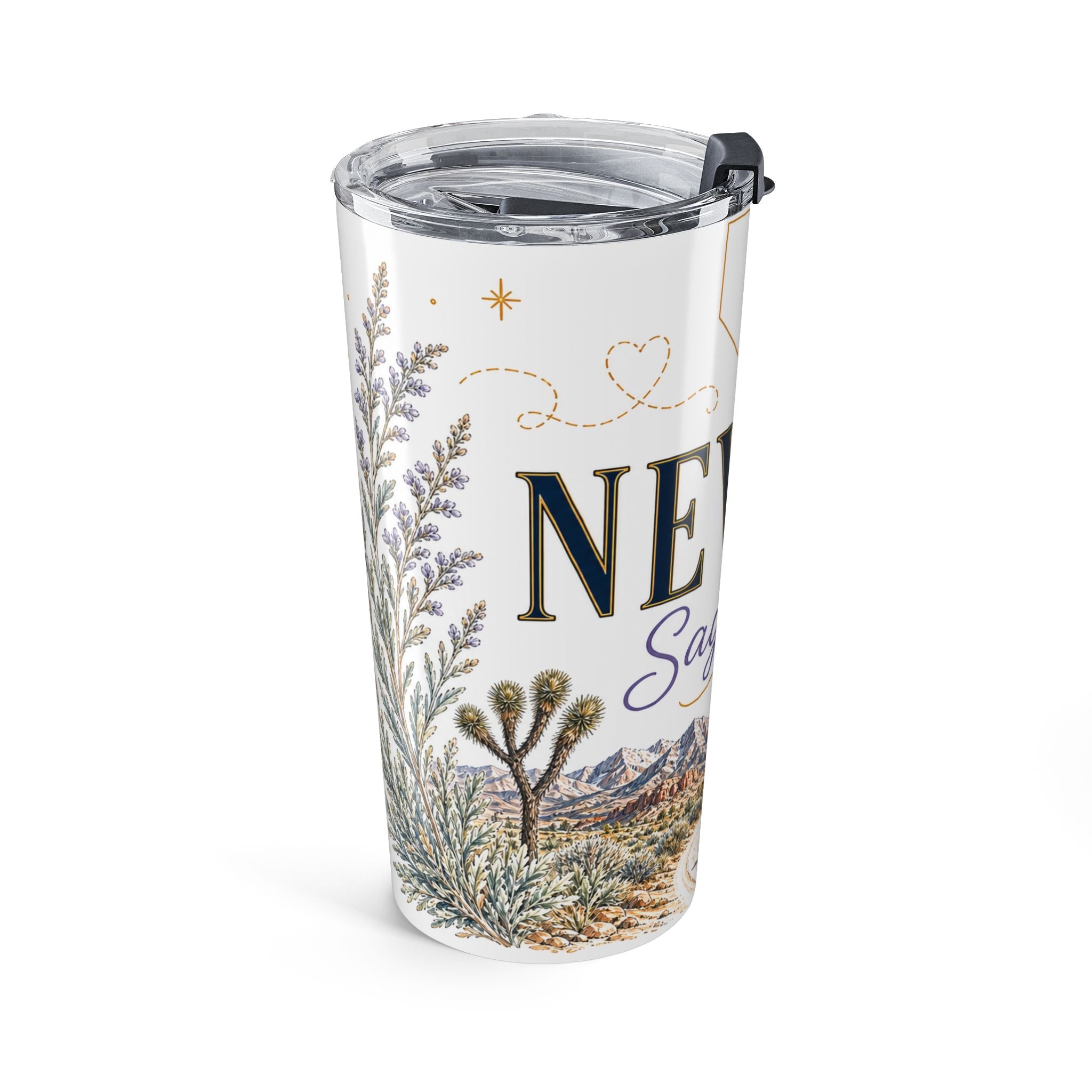 Nevada State Flower 20oz Tumbler | Sagebrush Botanical State Flower Gift | Insulated Stainless Steel Travel Cup