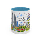 Kuala Lumpur Illustrated Travel Mug | City Souvenir Accent Coffee Mug | 11oz 15oz Ceramic Cup