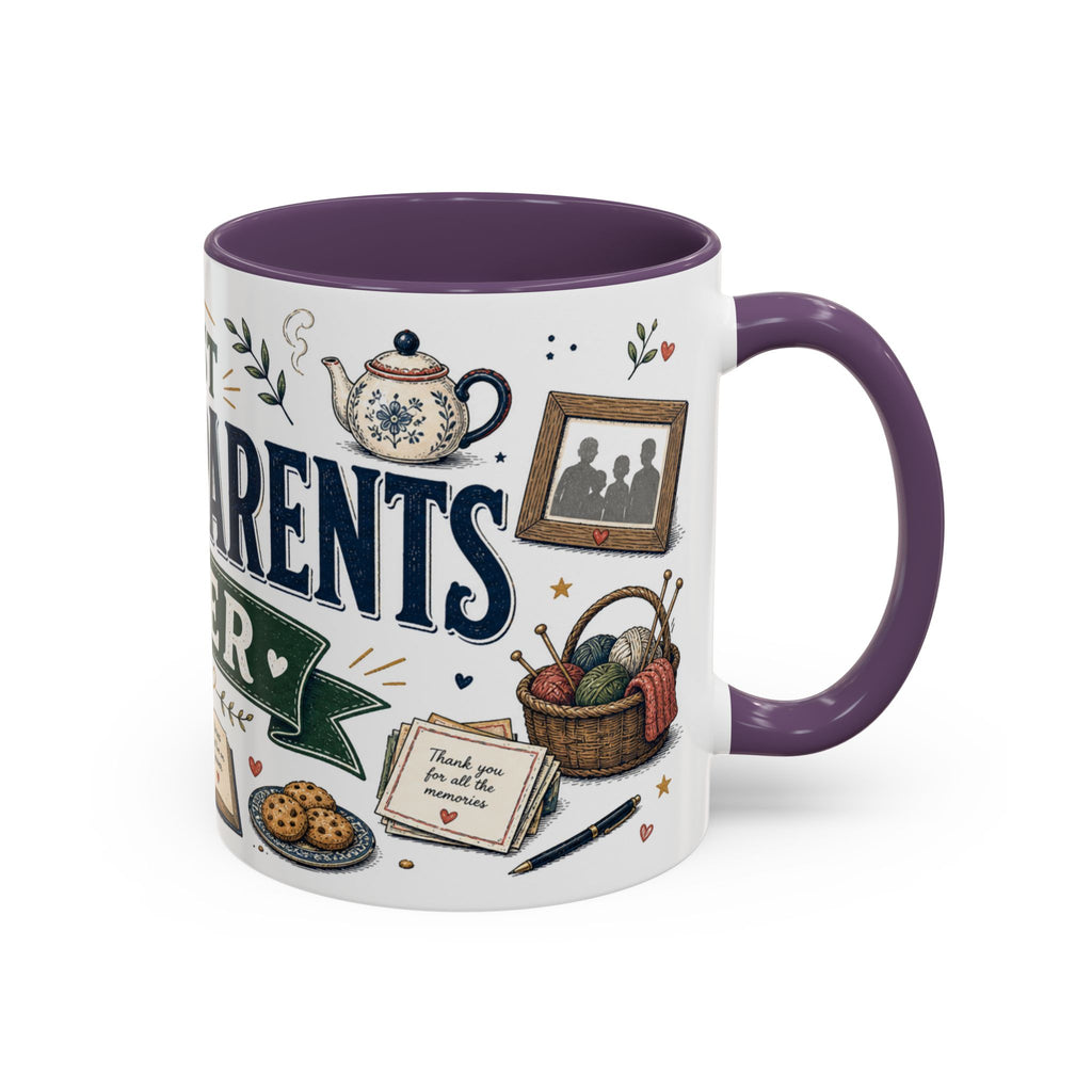 Best Grandparents Ever Coffee Mug | Gift From Grandkids | Accent Color Ceramic 11oz 15oz