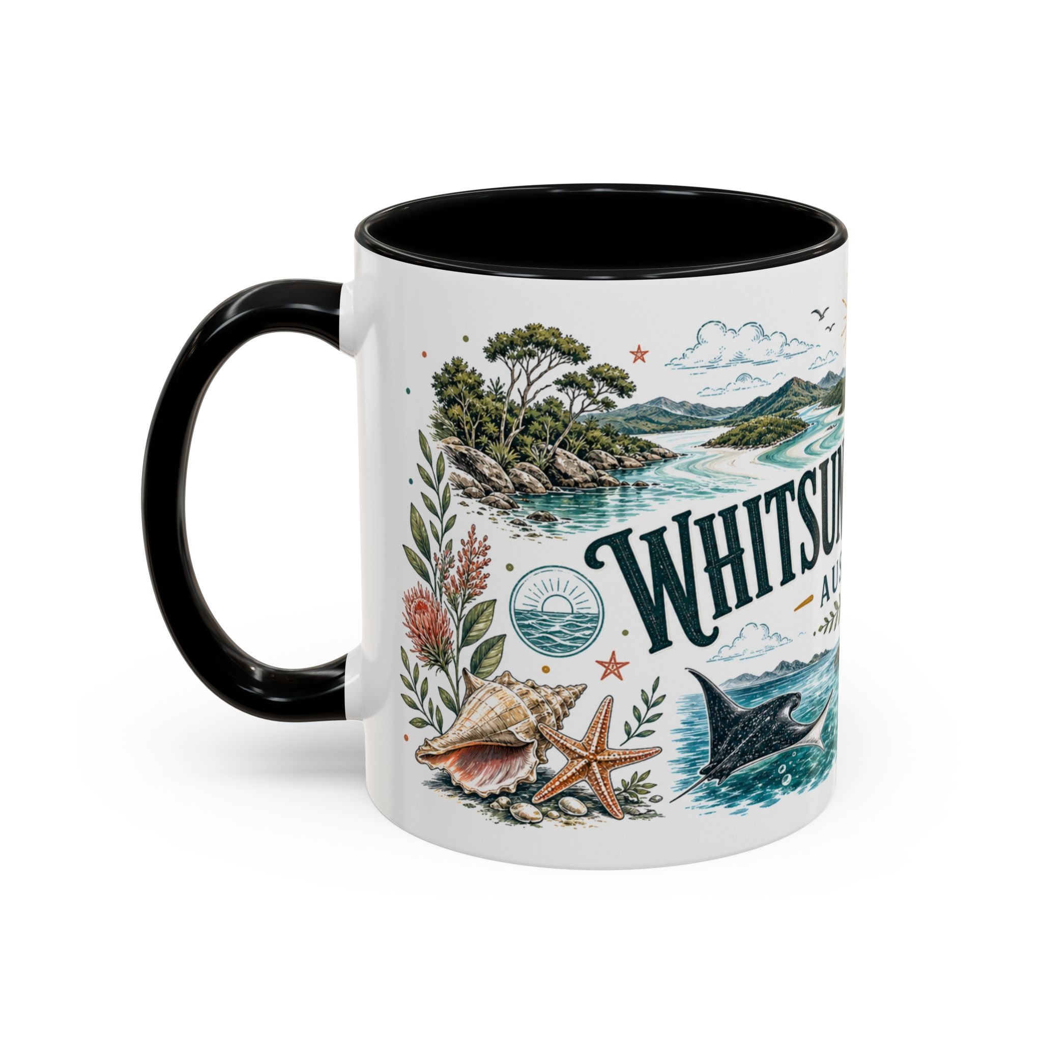 Whitsunday Islands Mug, Australia Travel Souvenir, Bucket List Gift, Accent Ceramic Coffee Mug 11oz 15oz