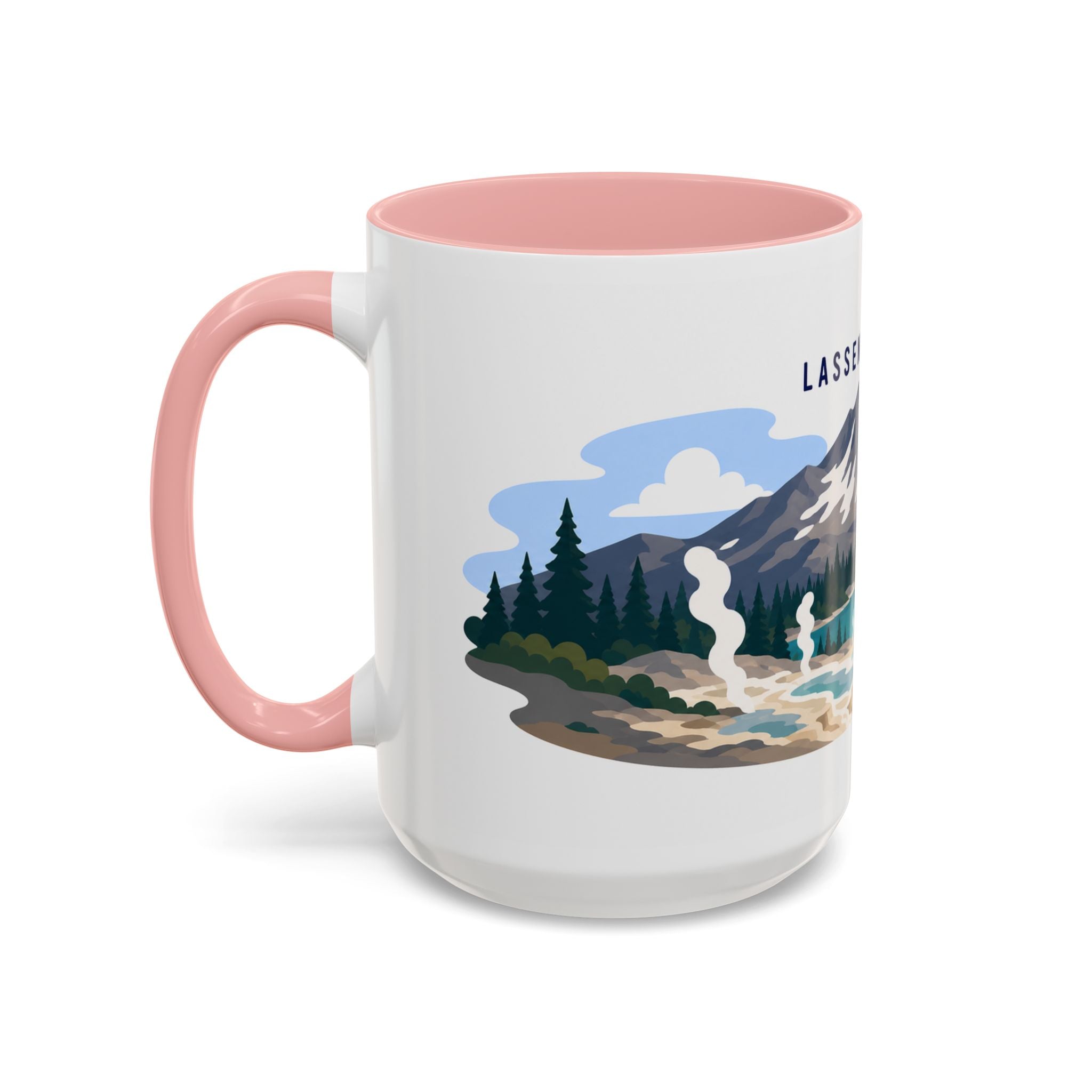Lassen Volcanic National Park Coffee Mug | Solid Color Block Park Souvenir | 11oz 15oz Accent Mug