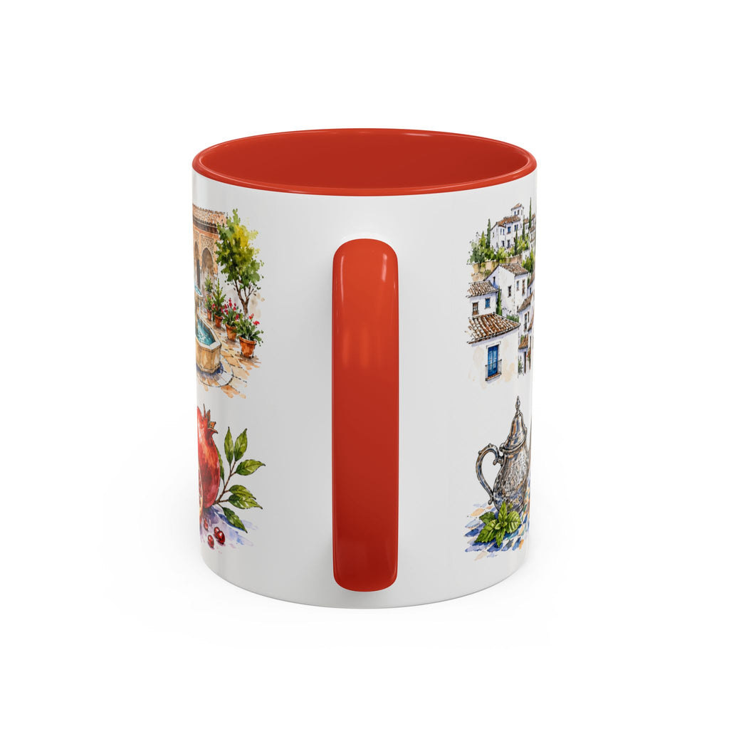 Granada Illustrated Travel Mug | City Souvenir Accent Coffee Mug | 11oz 15oz Ceramic Cup