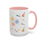 New Year Midnight Mug | Candle Firework Watercolor Party Gift | Accent Cup 11oz 15oz