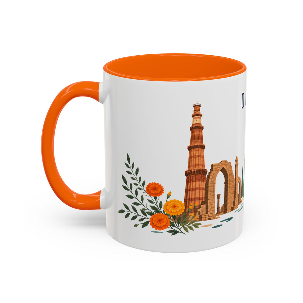 Delhi Coffee Mug | India Travel Souvenir | Porcelain Decal City Gift | 11oz 15oz Accent Mug