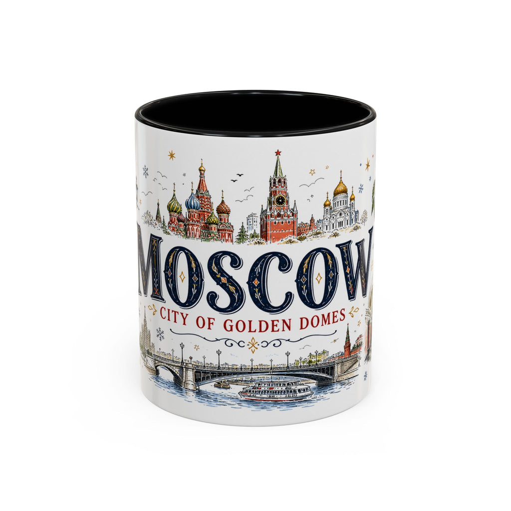 Moscow Coffee Mug | Russia Souvenir Travel Gift | Accent Color Ceramic 11oz 15oz