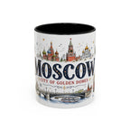 Moscow Coffee Mug | Russia Souvenir Travel Gift | Accent Color Ceramic 11oz 15oz