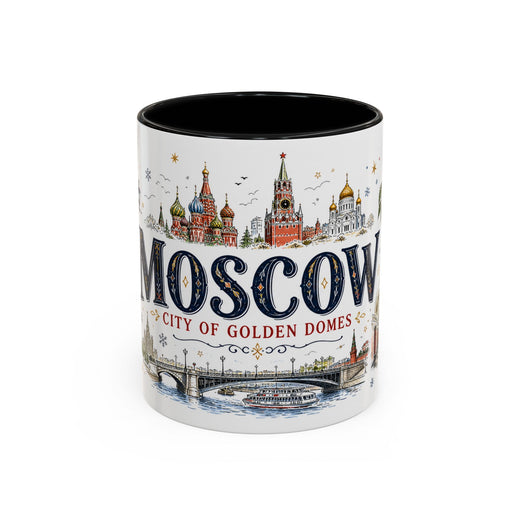 Moscow Coffee Mug | Russia Souvenir Travel Gift | Accent Color Ceramic 11oz 15oz
