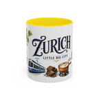 Zurich Coffee Mug | Switzerland Travel Souvenir | Vintage Illustrated City Gift | 11 oz 15 oz Accent Mug