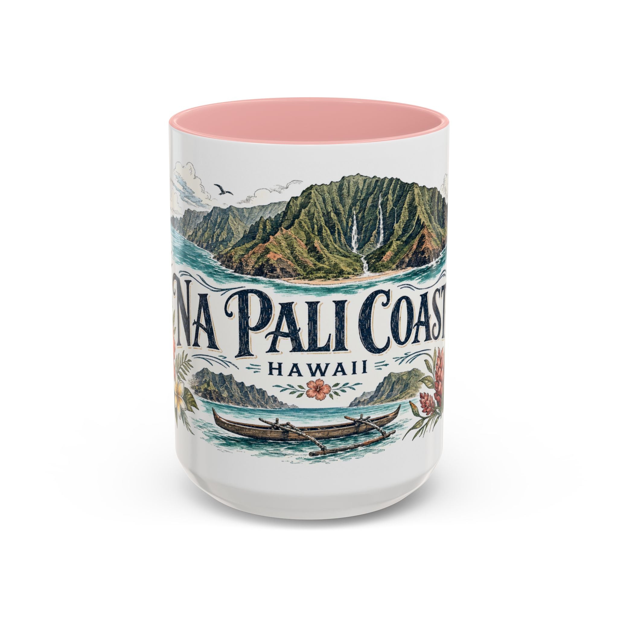 Na Pali Coast Mug, Hawaii Travel Souvenir, Bucket List Gift, Accent Ceramic Coffee Mug 11oz 15oz