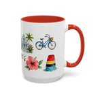 Key West Illustrated Travel Mug | City Souvenir Accent Coffee Mug | 11oz 15oz Ceramic Cup