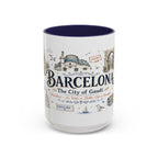 Barcelona Coffee Mug | Spain Souvenir Travel Gift | Accent Color Ceramic 11oz 15oz