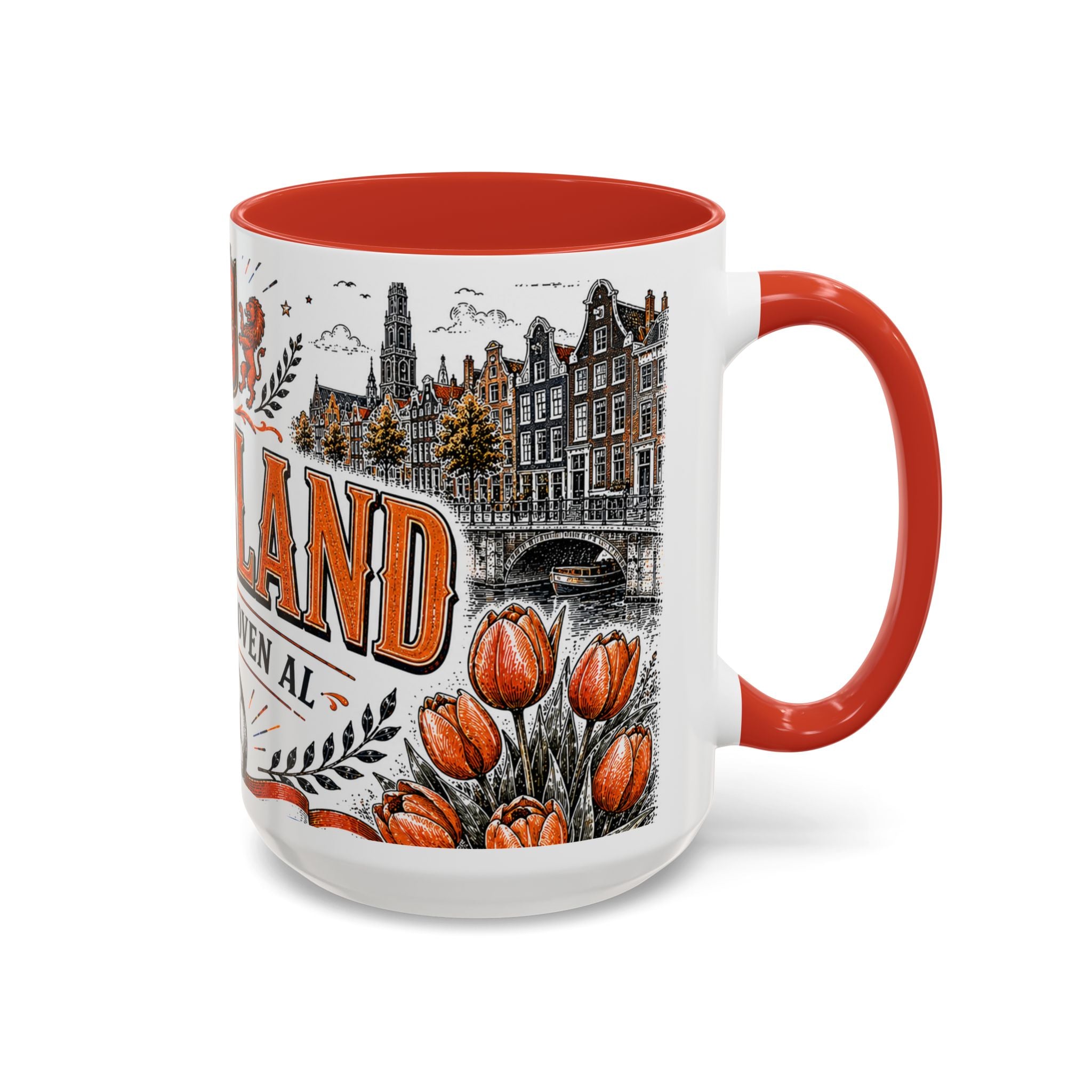 Netherlands Soccer Coffee Mug | World Cup Fan Gift | Accent Color Ceramic 11oz 15oz Match Day Cup