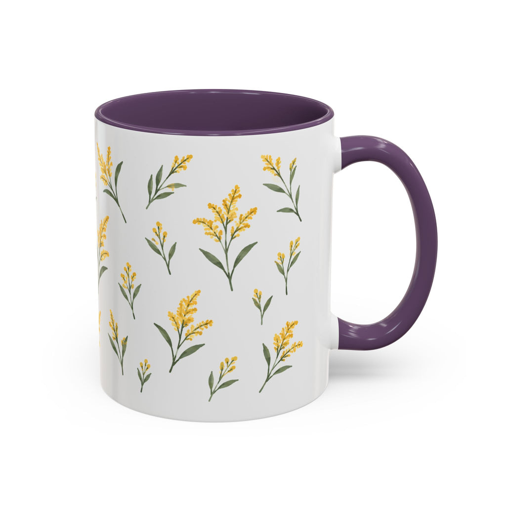 Nebraska Goldenrod Mug, State Flower Floral Coffee Cup, 11oz Botanical Gift