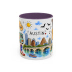 Austin Illustrated Travel Mug | City Souvenir Accent Coffee Mug | 11oz 15oz Ceramic Cup