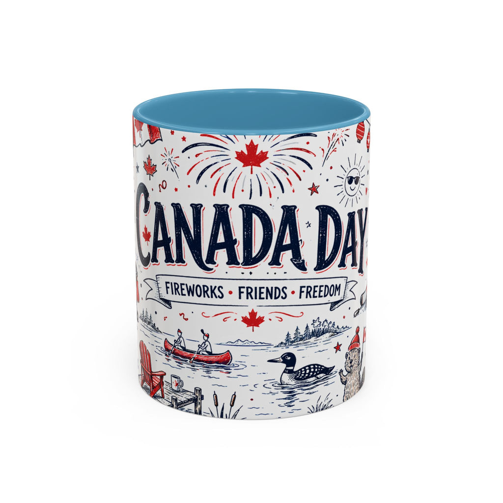 Canada Day Coffee Mug | Canadian Pride Gift | Accent Color Ceramic 11oz 15oz