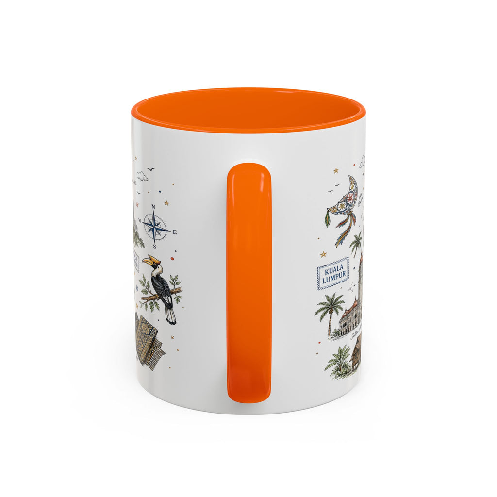 Kuala Lumpur Coffee Mug | Malaysia Souvenir Travel Gift | Accent Color Ceramic 11oz 15oz