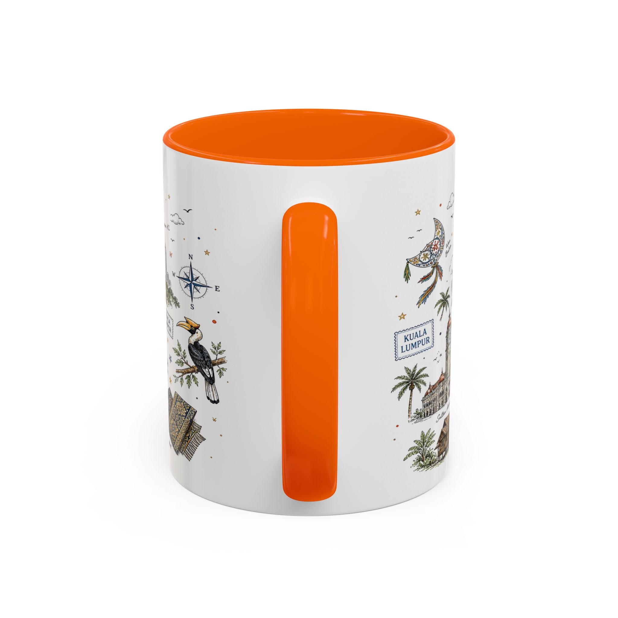 Kuala Lumpur Coffee Mug | Malaysia Souvenir Travel Gift | Accent Color Ceramic 11oz 15oz