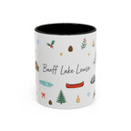 Banff Lake Louise Christmas Mug | Watercolor Travel Souvenir | Holiday Gift | Accent Ceramic Coffee Cup 11oz 15oz
