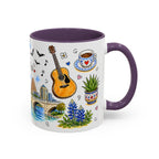 Austin Illustrated Travel Mug | City Souvenir Accent Coffee Mug | 11oz 15oz Ceramic Cup