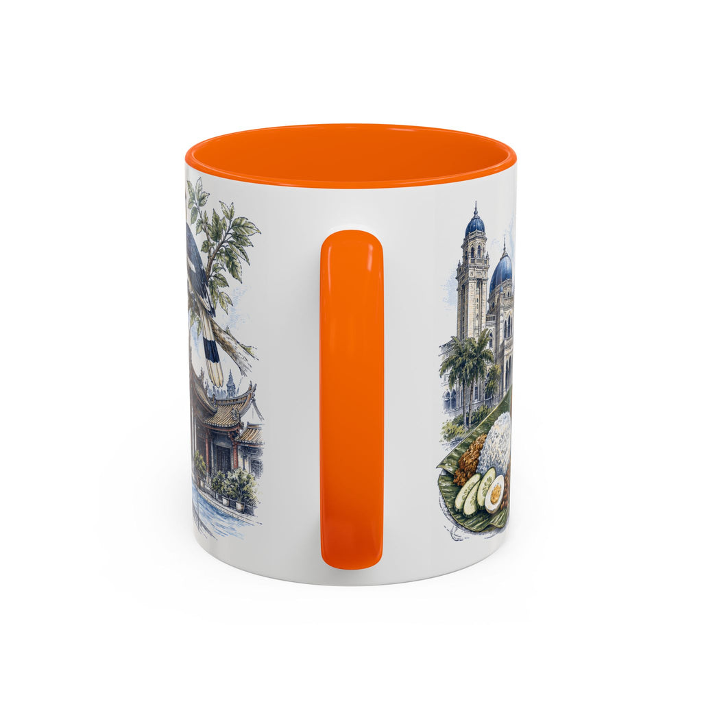Johor Bahru Coffee Mug | Malaysia Travel Souvenir | Vintage Illustrated City Gift | 11 oz 15 oz Accent Mug