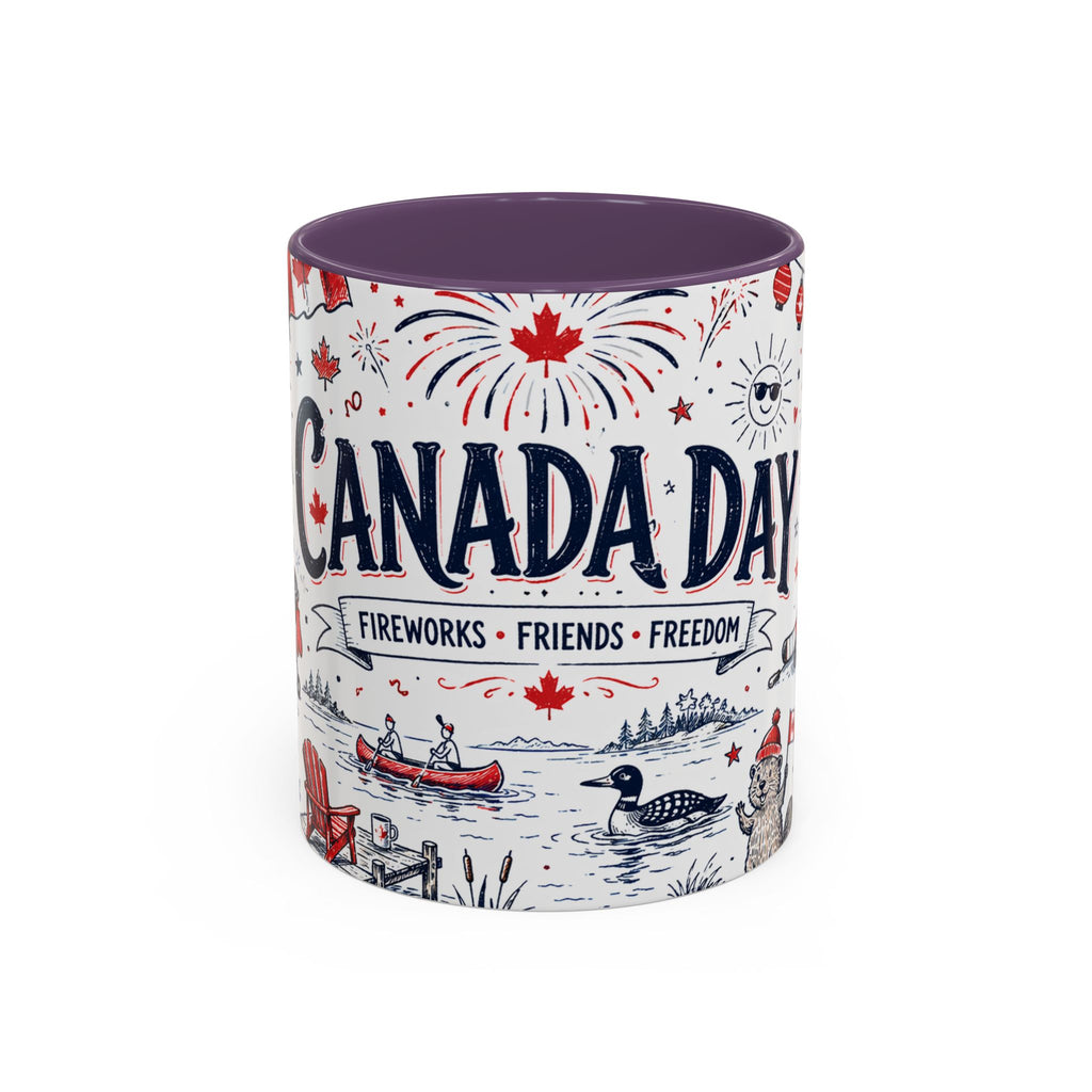 Canada Day Coffee Mug | Canadian Pride Gift | Accent Color Ceramic 11oz 15oz