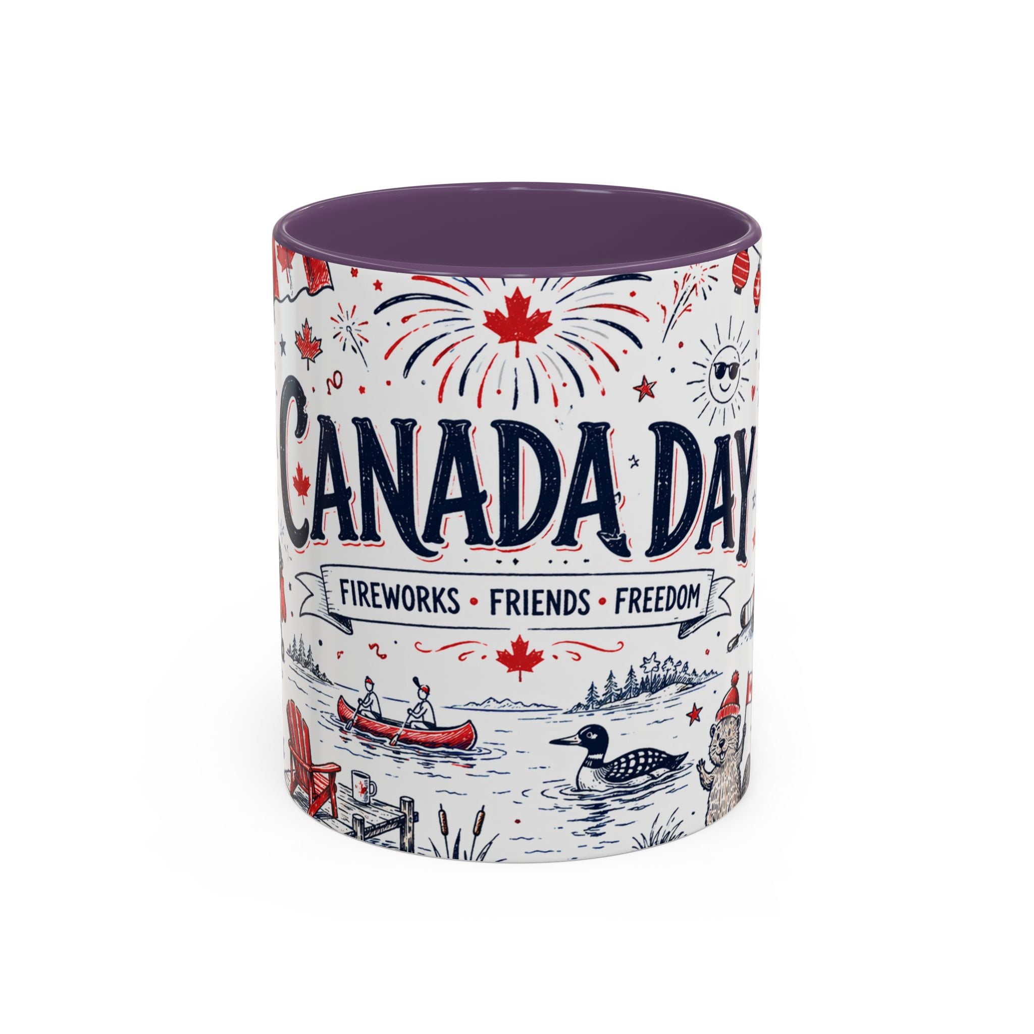 Canada Day Coffee Mug | Canadian Pride Gift | Accent Color Ceramic 11oz 15oz