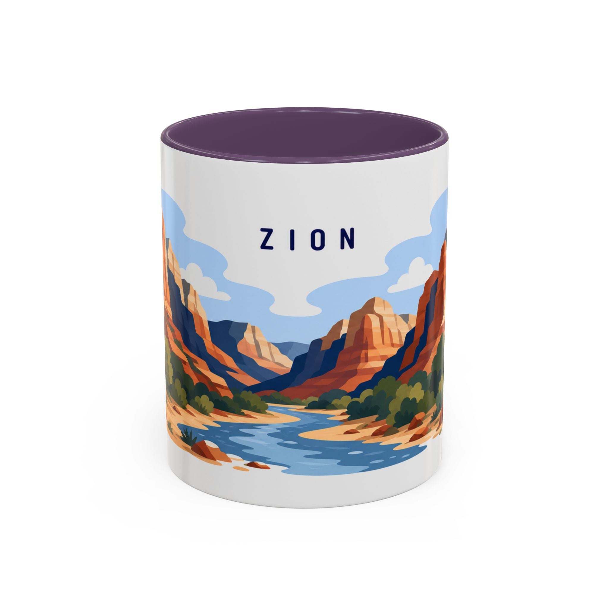 Zion National Park Coffee Mug | Solid Color Block Park Souvenir | 11oz 15oz Accent Mug