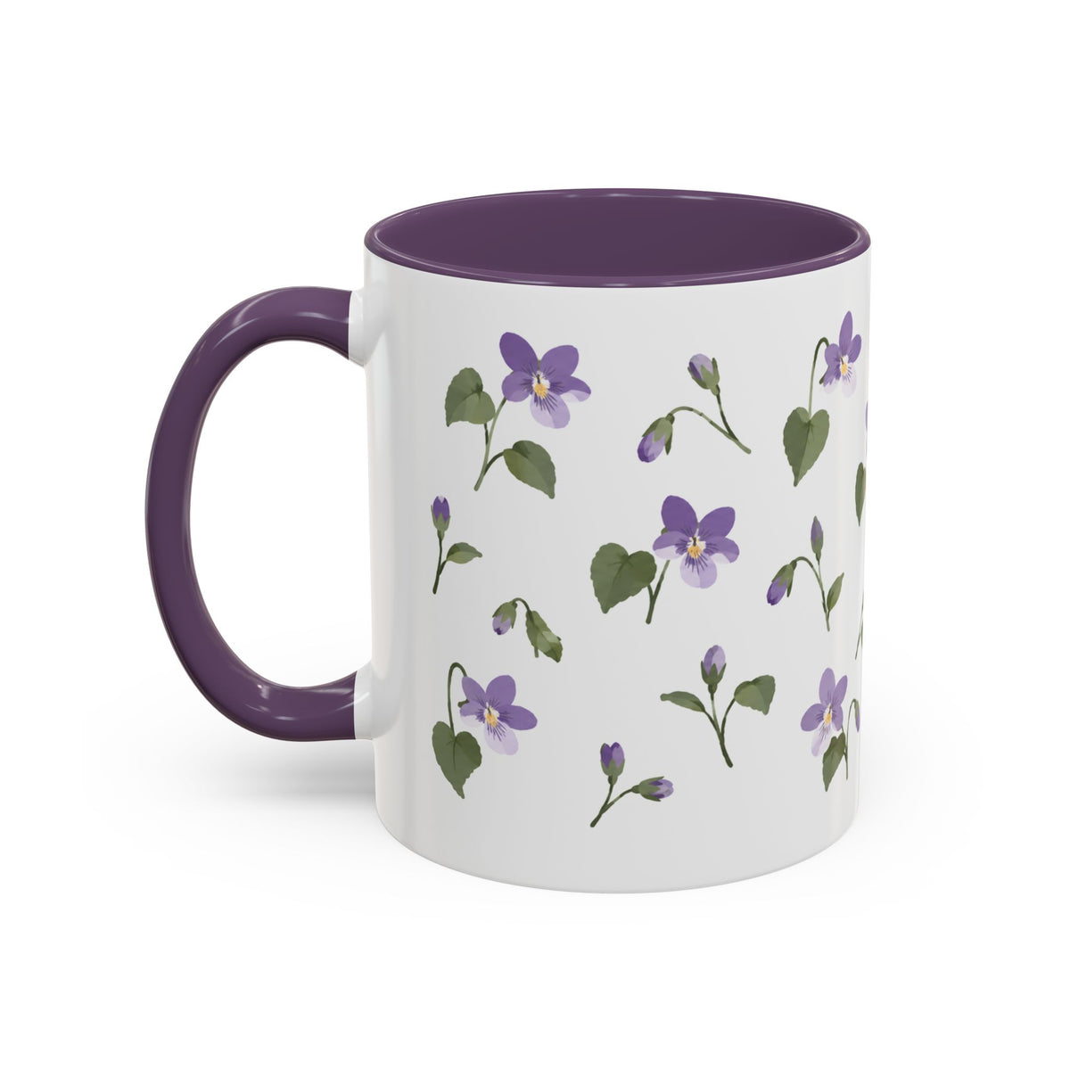 Wisconsin Wood Violet Mug, State Flower Floral Coffee Cup, 11oz Botanical Gift