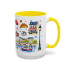 Paris Travel Mug | European City Souvenir Accent Coffee Mug | 11oz 15oz Ceramic Cup