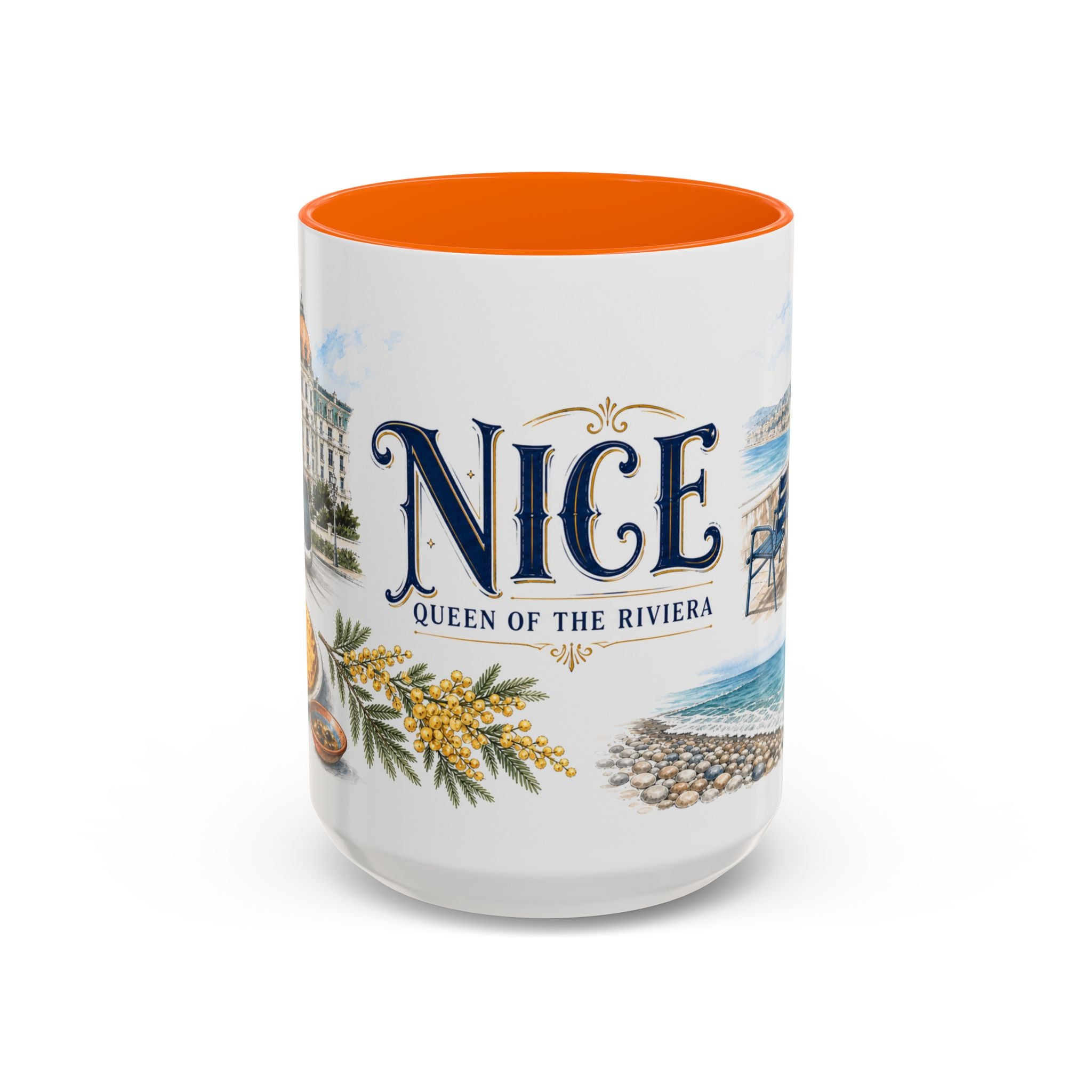 Nice Coffee Mug | France Travel Souvenir | Vintage Illustrated City Gift | 11 oz 15 oz Accent Mug