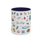 San Diego Christmas Mug | Watercolor City Souvenir, Holiday Travel Gift (11oz/15oz)