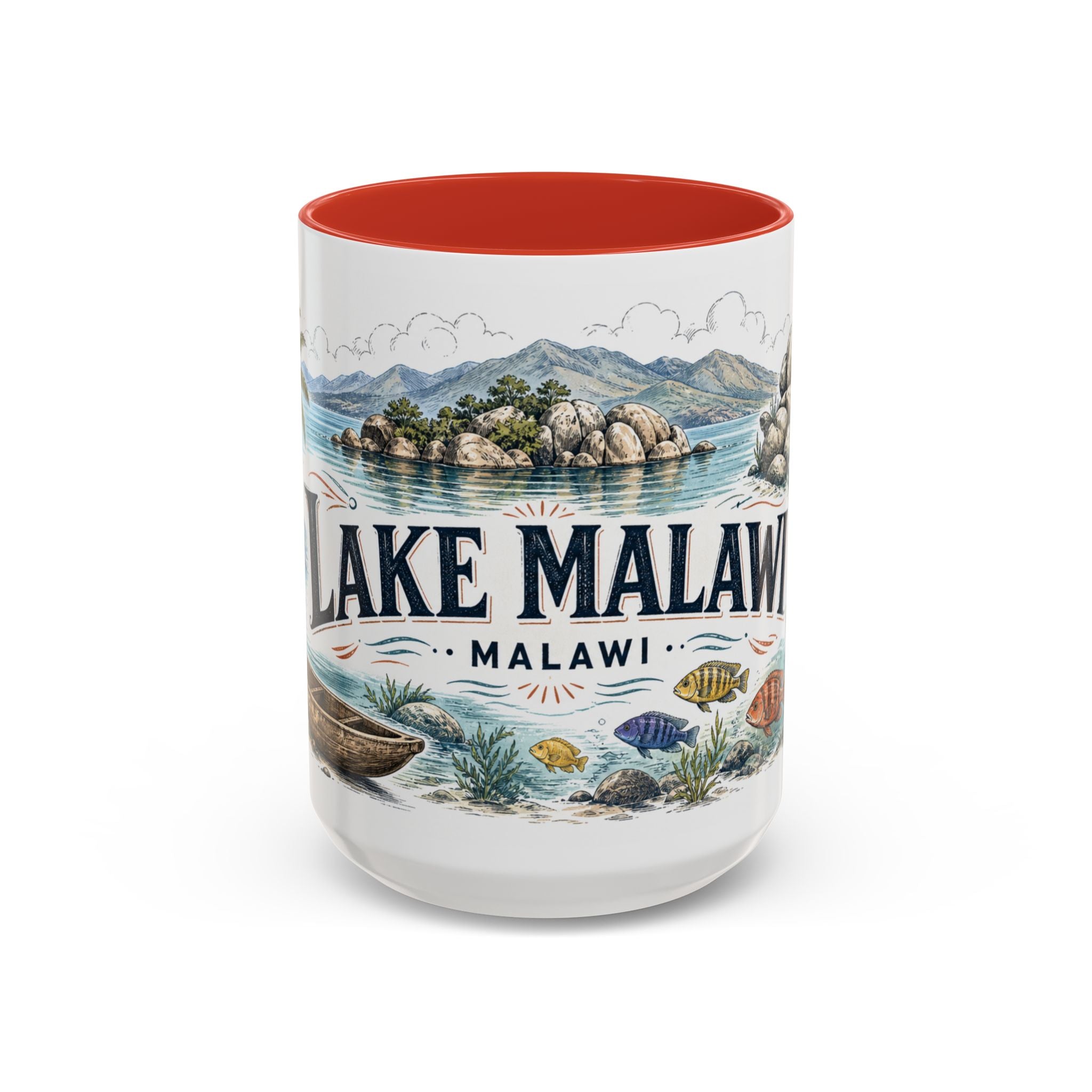 Lake Malawi Mug, Malawi Travel Souvenir, Bucket List Gift, Accent Ceramic Coffee Mug 11oz 15oz