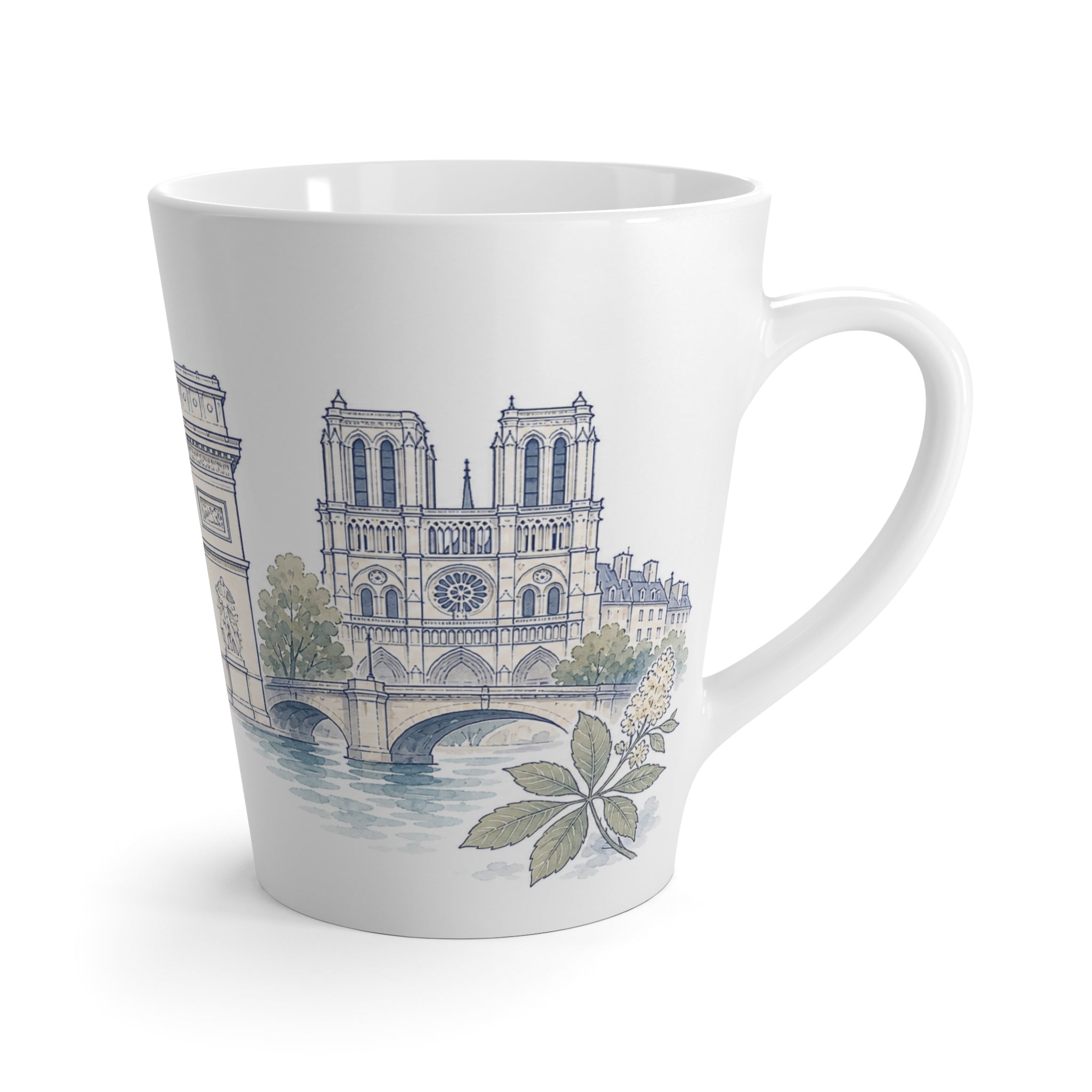 Paris Latte Mug | Watercolor City Travel Mug | 12 oz Ceramic Souvenir Gift
