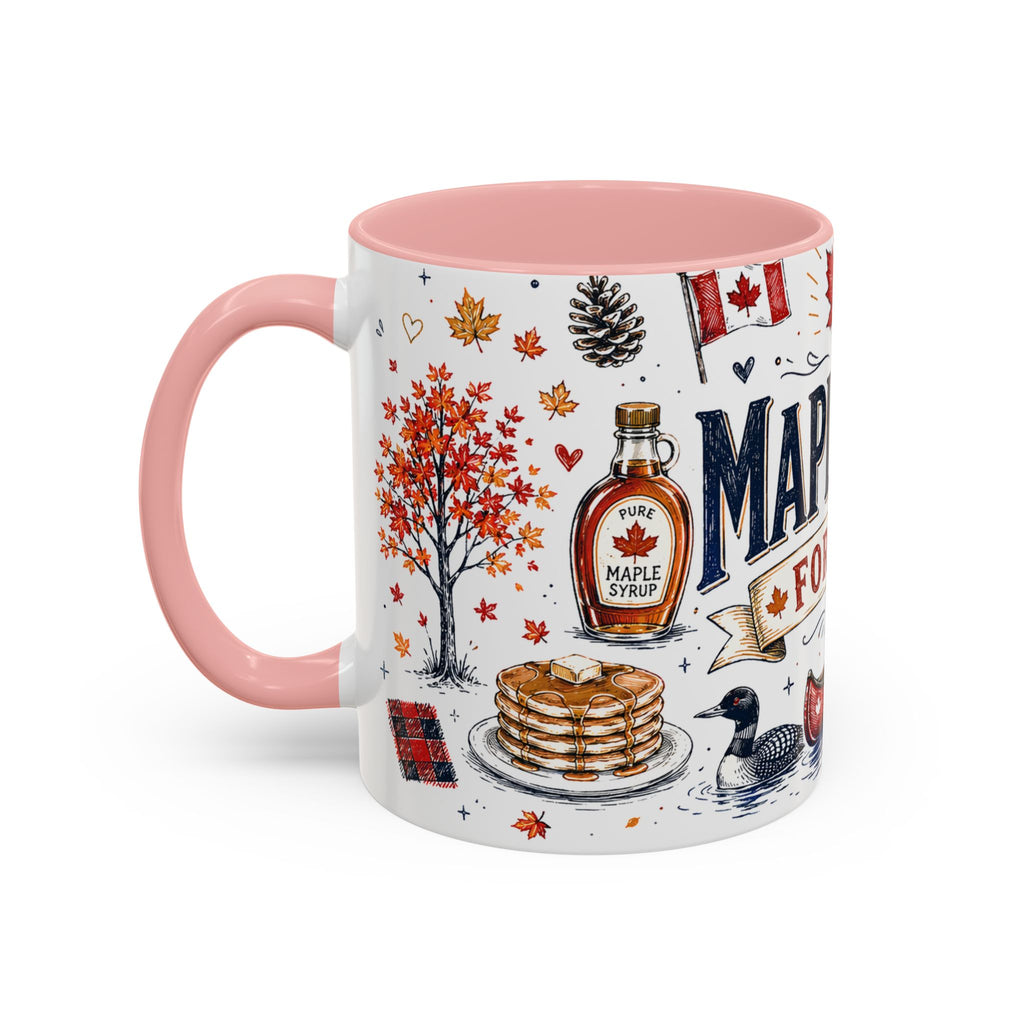 Maple Leaf Forever Coffee Mug | Canadian Pride Gift | Accent Color Ceramic 11oz 15oz