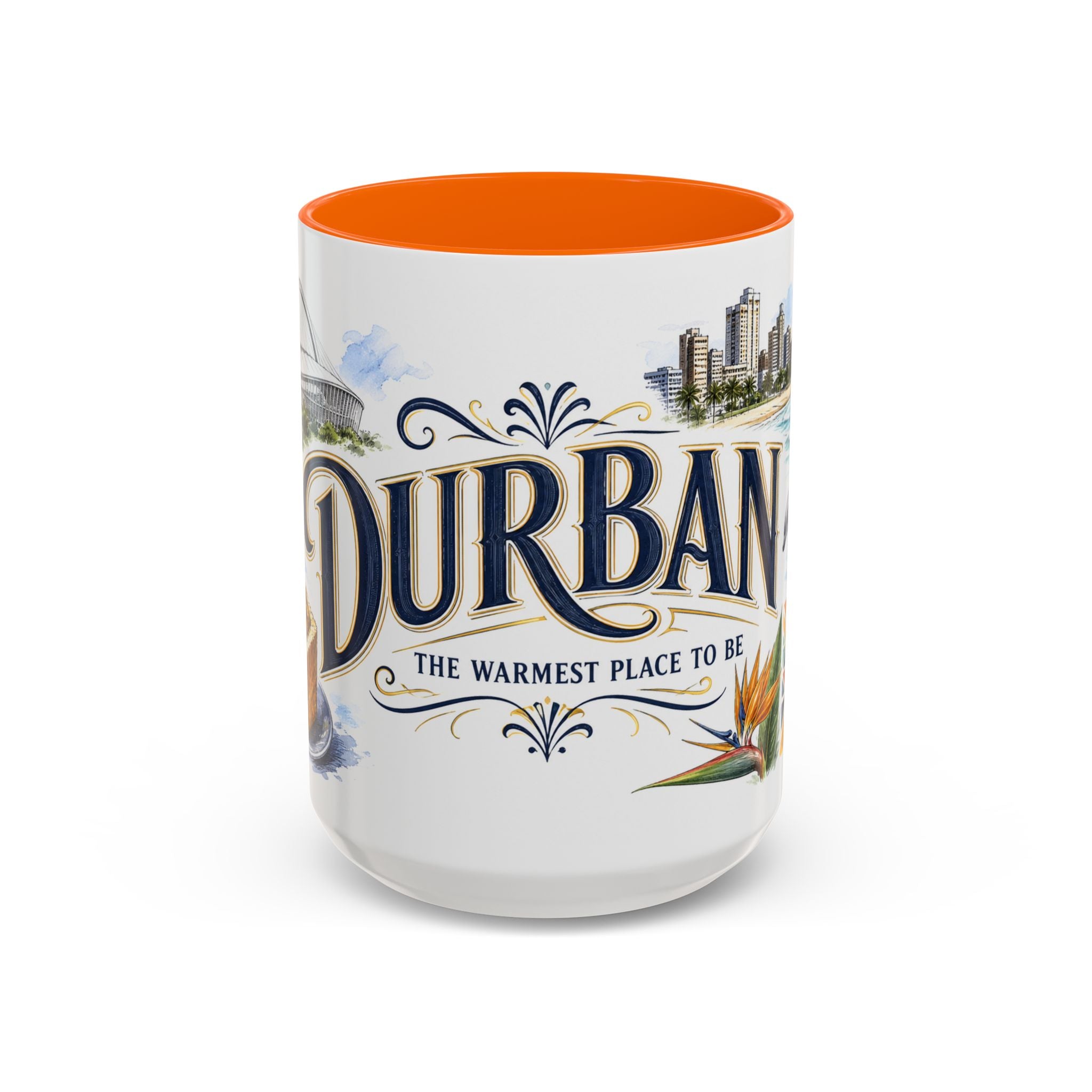Durban Coffee Mug | South Africa Travel Souvenir | Vintage Illustrated City Gift | 11 oz 15 oz Accent Mug