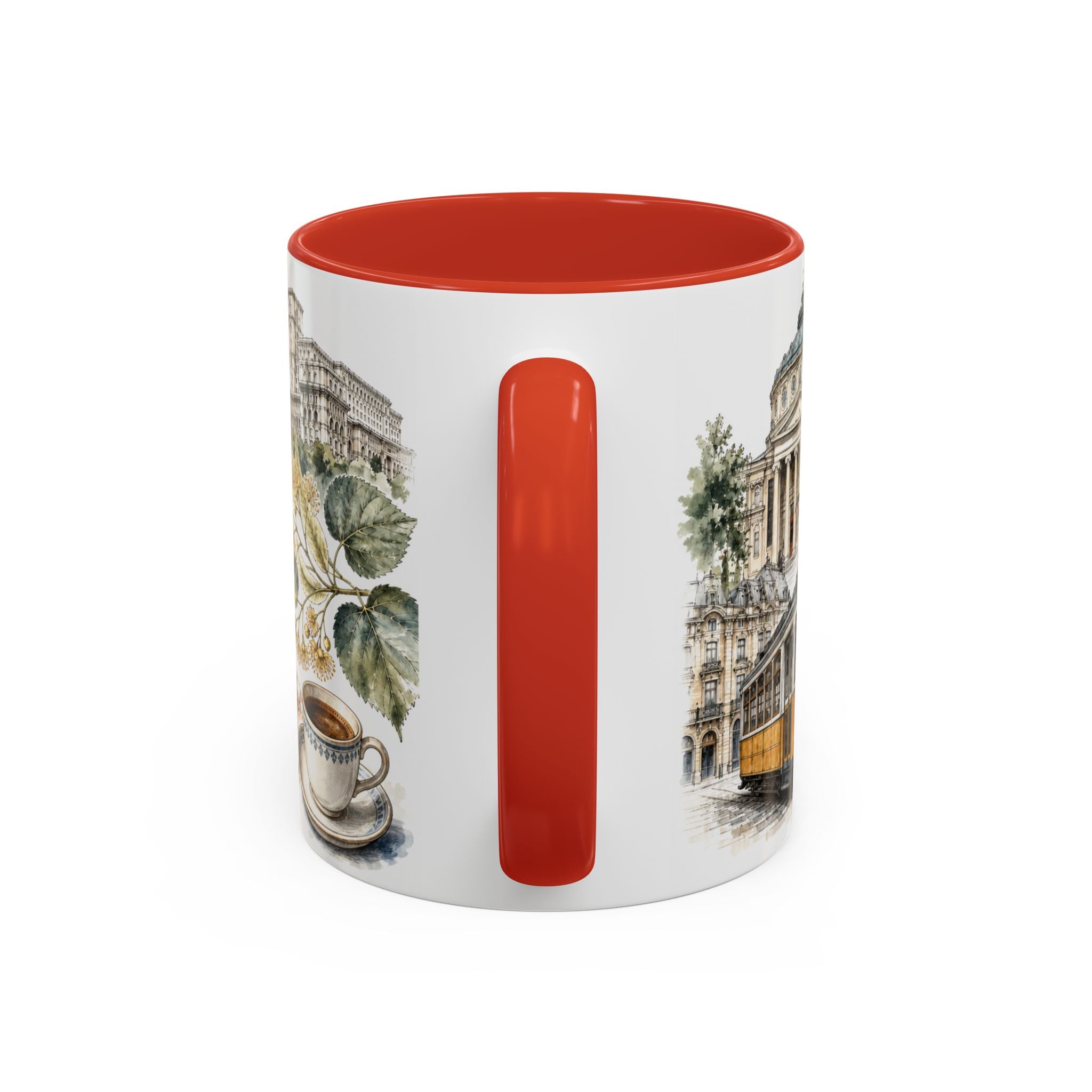 Bucharest Coffee Mug | Romania Travel Souvenir | Vintage Illustrated City Gift | 11 oz 15 oz Accent Mug
