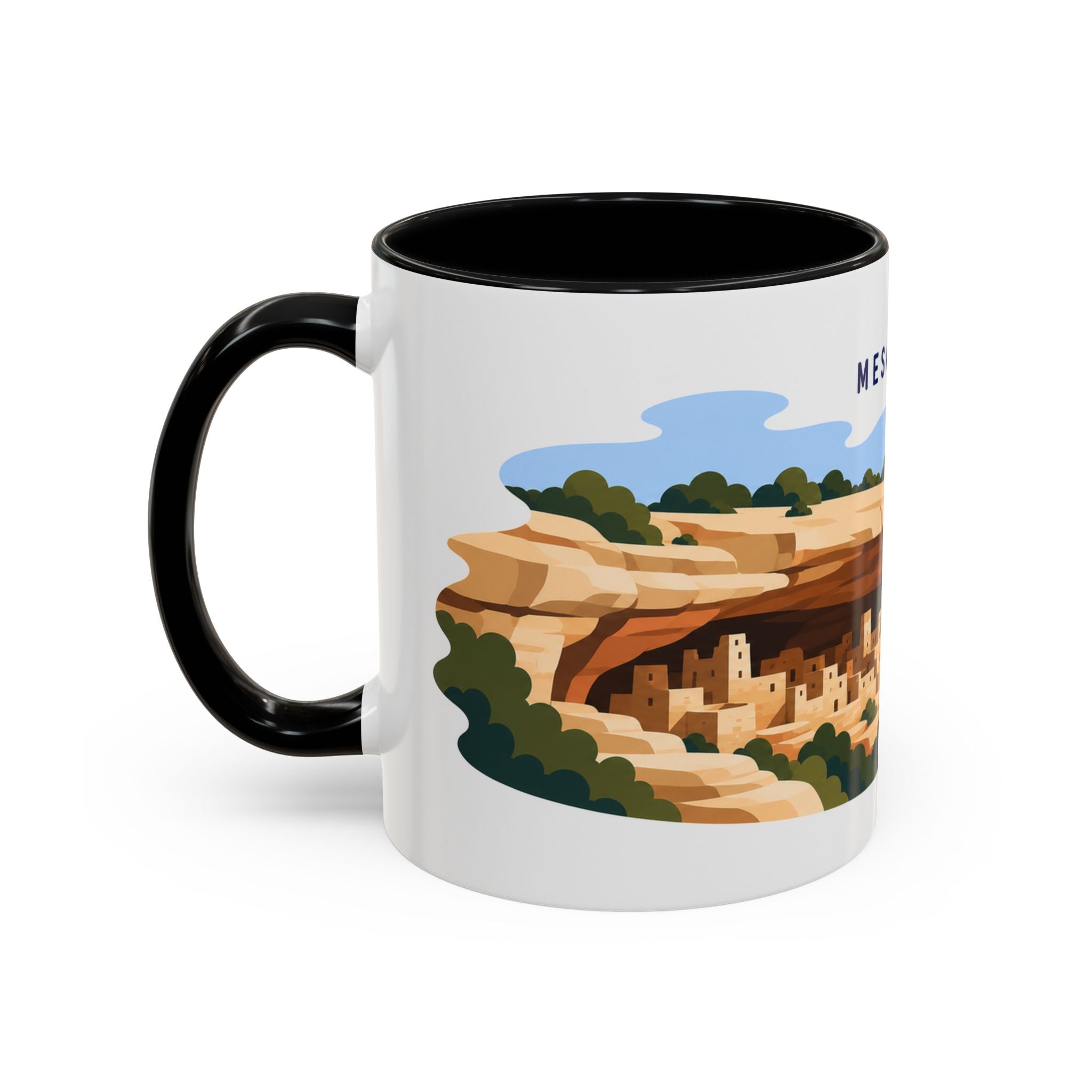 Mesa Verde National Park Coffee Mug | Solid Color Block Park Souvenir | 11oz 15oz Accent Mug