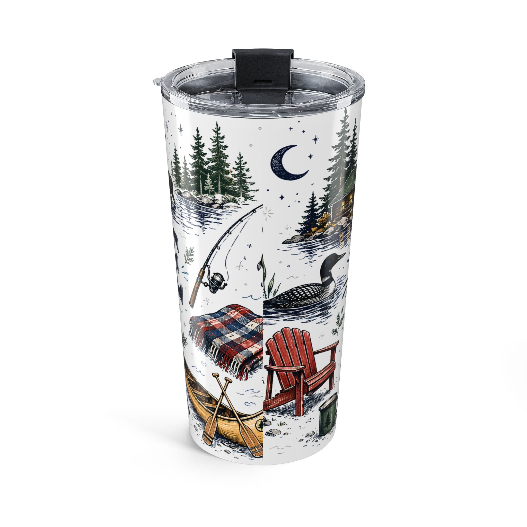Cabin Country Lake Life 20oz Tumbler | Canada Cottage Gift | Insulated Stainless Steel Travel Cup