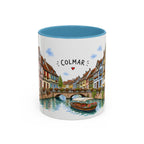 Colmar Illustrated Travel Mug | France Souvenir Accent Coffee Mug | 11oz 15oz Ceramic Cup