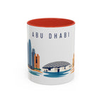 Abu Dhabi Coffee Mug | United Arab Emirates Travel Souvenir | Porcelain Decal City Gift | 11oz 15oz Accent Mug