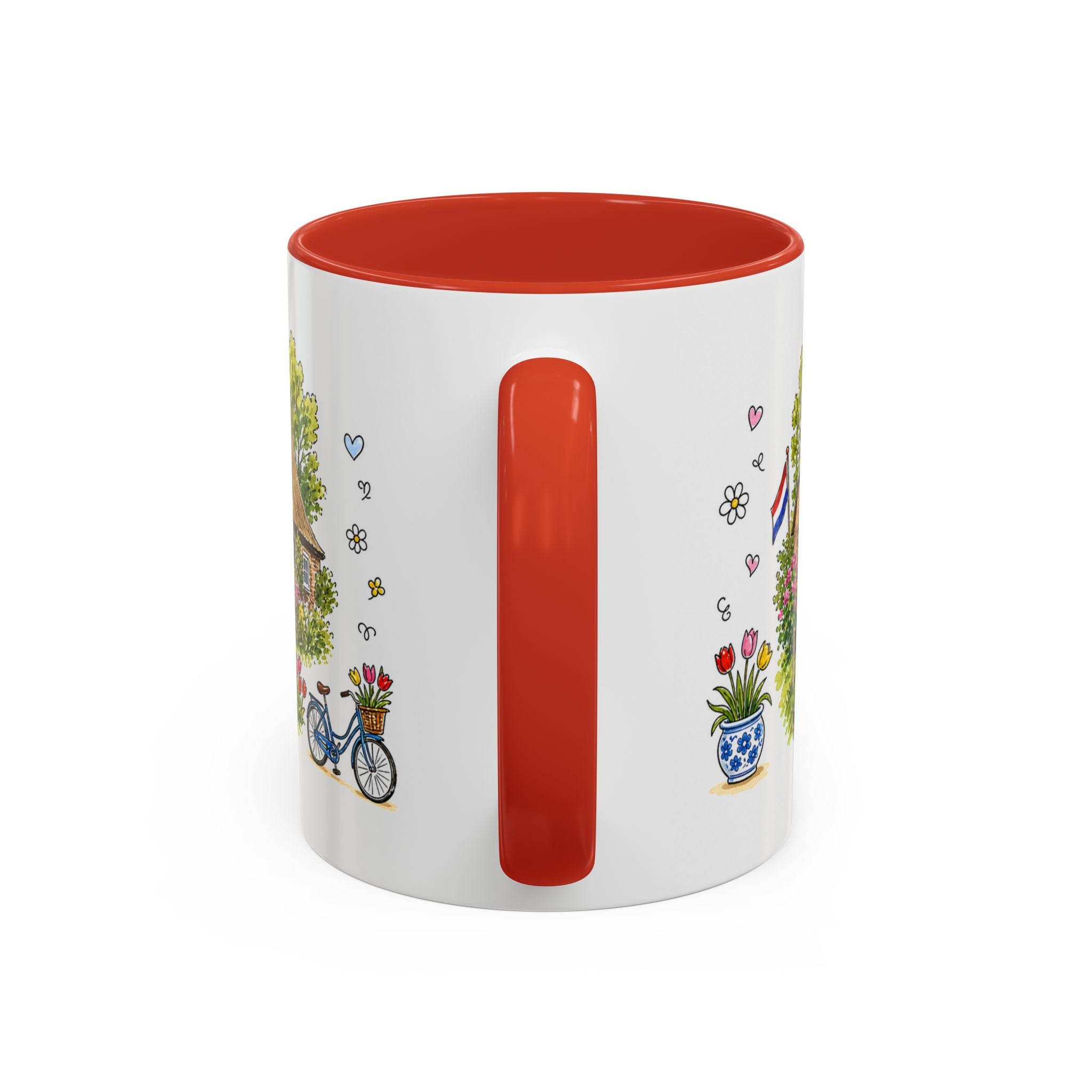 Giethoorn Illustrated Travel Mug | Netherlands Souvenir Accent Coffee Mug | 11oz 15oz Ceramic Cup