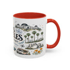 Los Angeles Coffee Mug | California Souvenir City Gift | Accent Color Ceramic 11oz 15oz