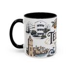 Tel Aviv Coffee Mug | Israel Travel Souvenir | Vintage Illustrated City Gift | 11 oz 15 oz Accent Mug