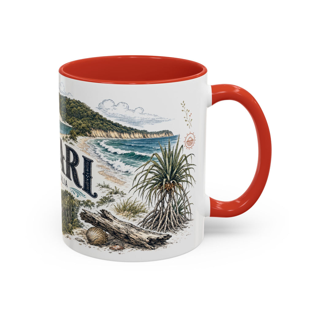 K'gari Mug, Australia Travel Souvenir, Bucket List Gift, Accent Ceramic Coffee Mug 11oz 15oz