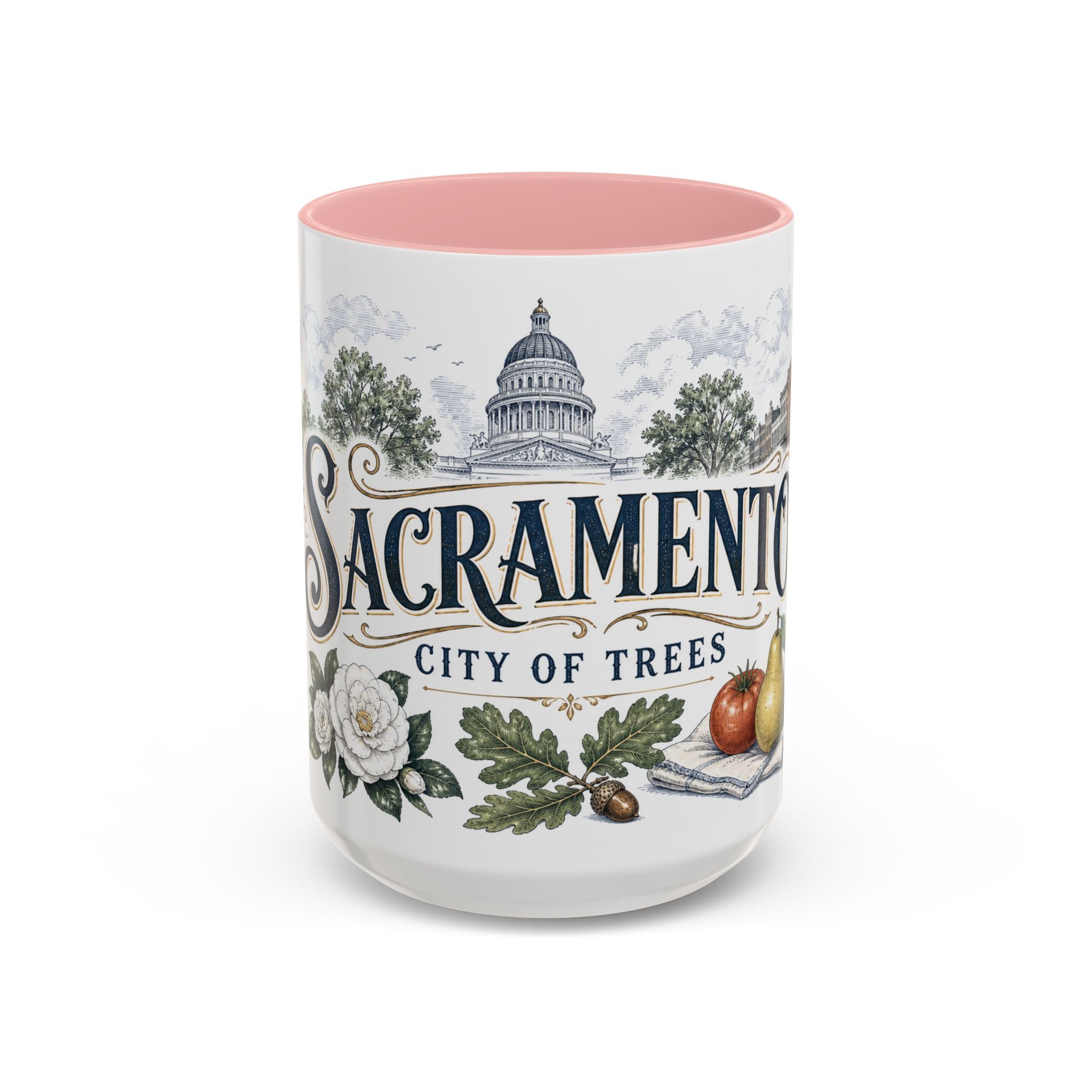 Sacramento Coffee Mug | United States Travel Souvenir | Vintage Illustrated City Gift | 11 oz 15 oz Accent Mug